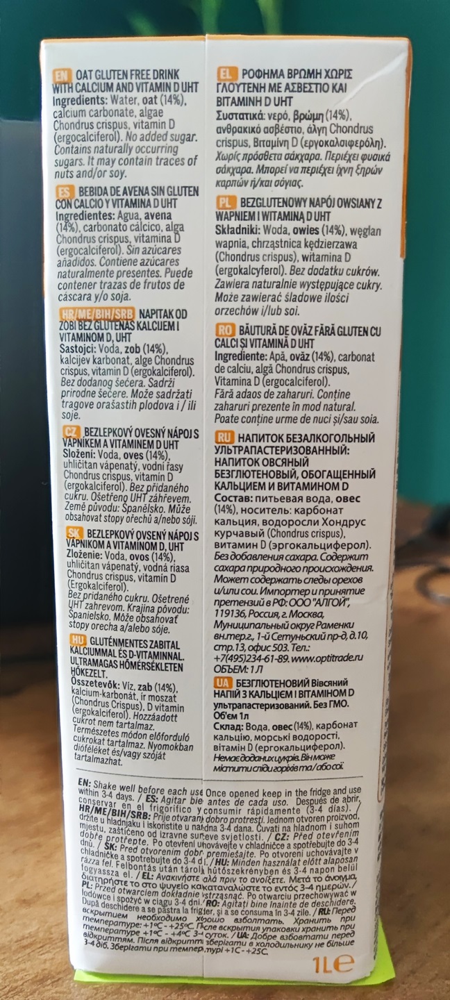 Zutaten Hafermilch in Panama